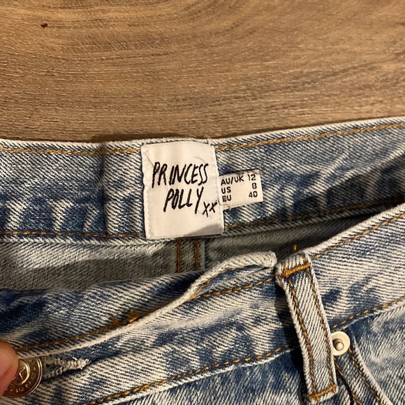 Princess Polly Danisa Denim Shorts Criss Cross NWT - Picture 5 of 6